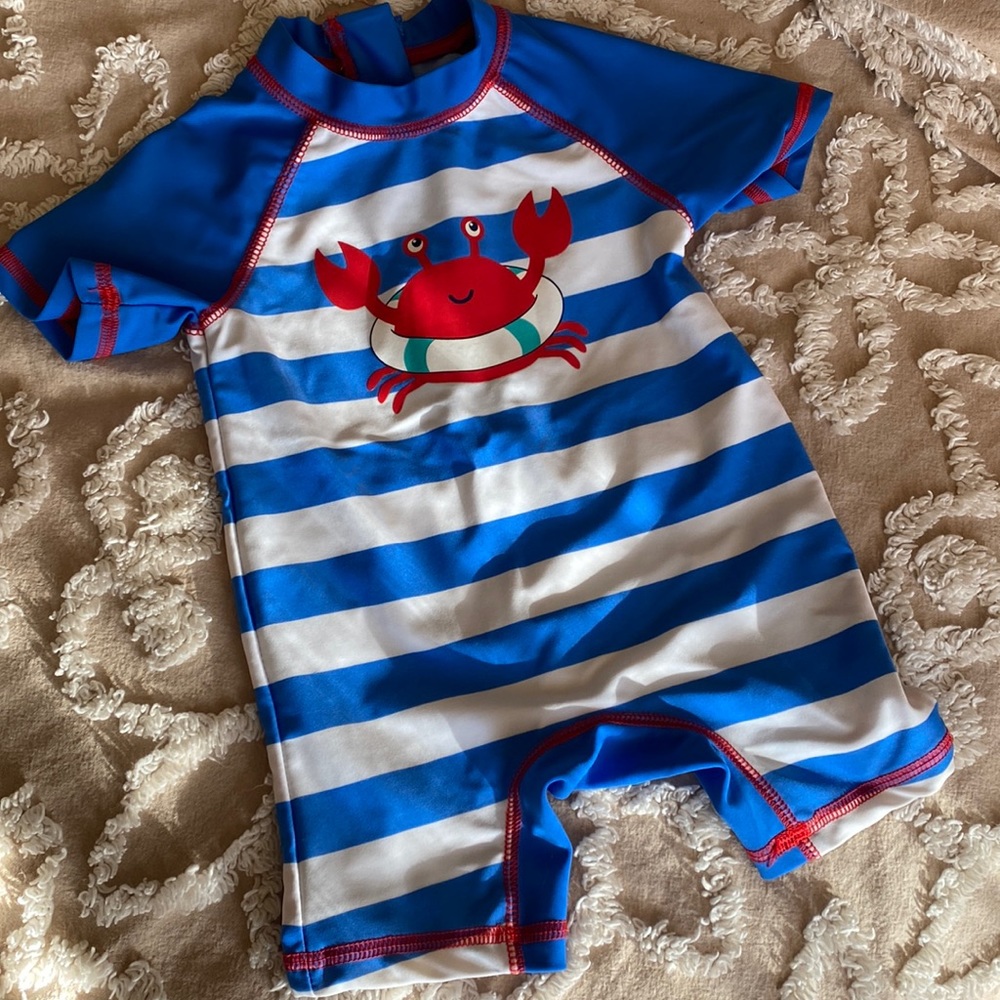 Little Me infant boys swim rash guard 12m
